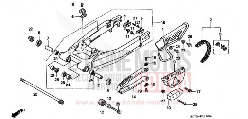 BRAS OSCILLANT/CARTER DE CHAINE XR400R3 de 2003